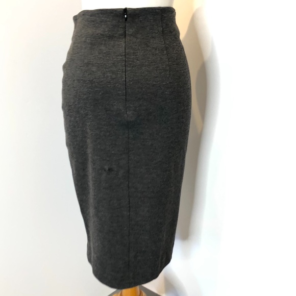 Three Dots Dark Grey Front Asymmetrical Zip Skirt - Picture 5 of 12